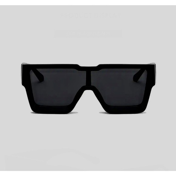Black Sunglasses Large Oversized XL Square Lady Women Retro Vintage SHADZ - Picture 4 of 10